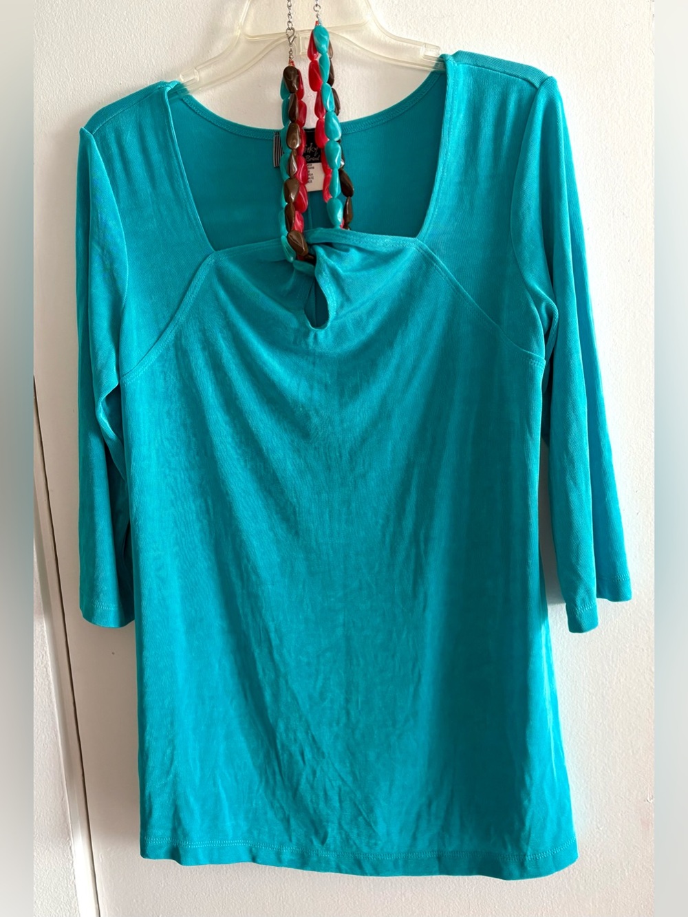 Vintage 90’s Slinky Brand Turquoise Necklace Top Medium